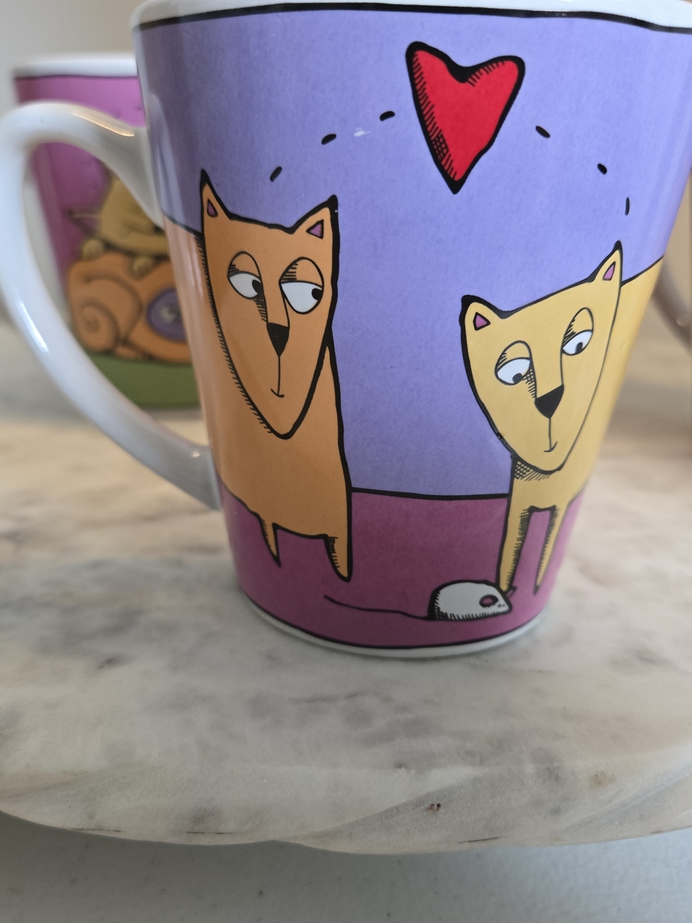 4 COLORFUL FUN CAT MUGS - Picture 4 of 14